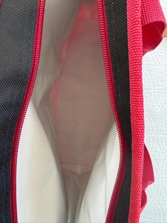 Trader Joe's Black and Red Canvas Duffel Tote - Picture 5 of 5